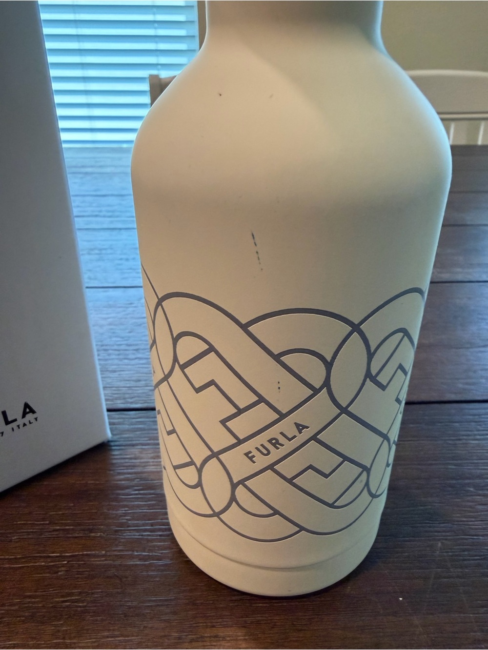 Furla NIB Stainless Steel Insulated Flask off-white w/Geometric Arch Logo - Picture 7 of 8